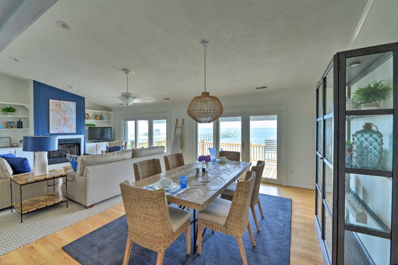 Waterfront Harkers Island Home Sunset View And Dock Exterior foto